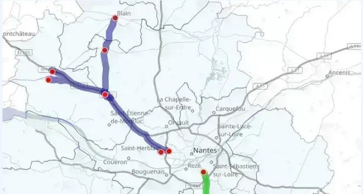 Plan de la ligne en Y, source Nantes Métropole